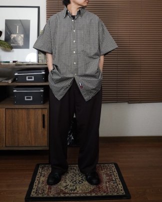 90’s-00's tommy hilfiger check half shirt